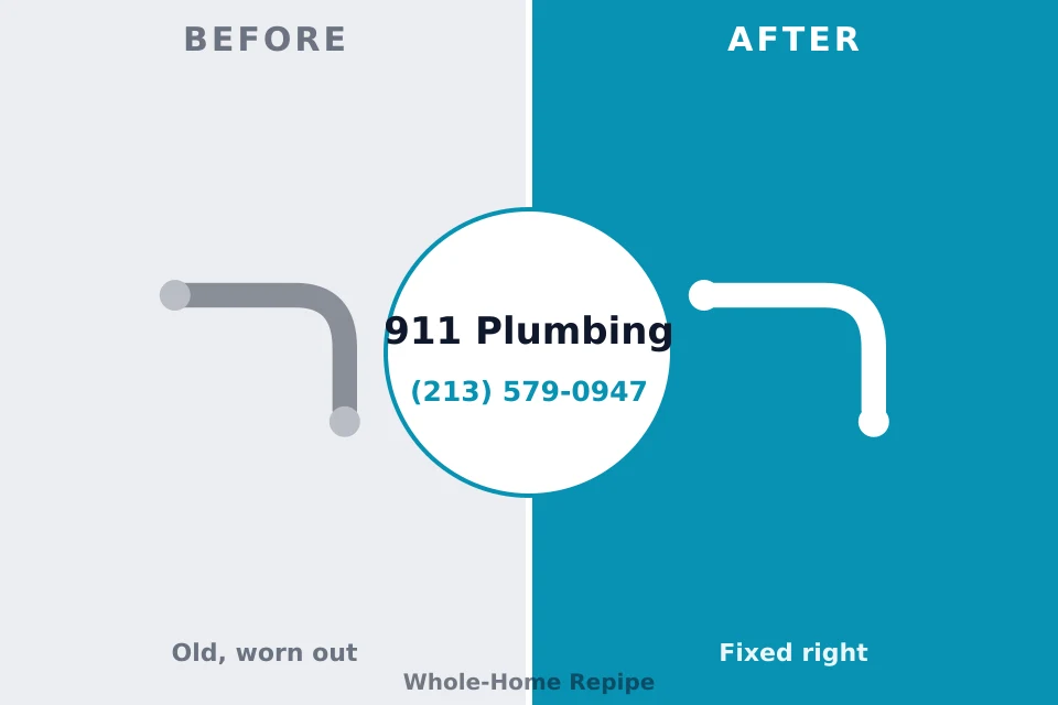 Before and after: plumbing repair Pelican Bay, FL